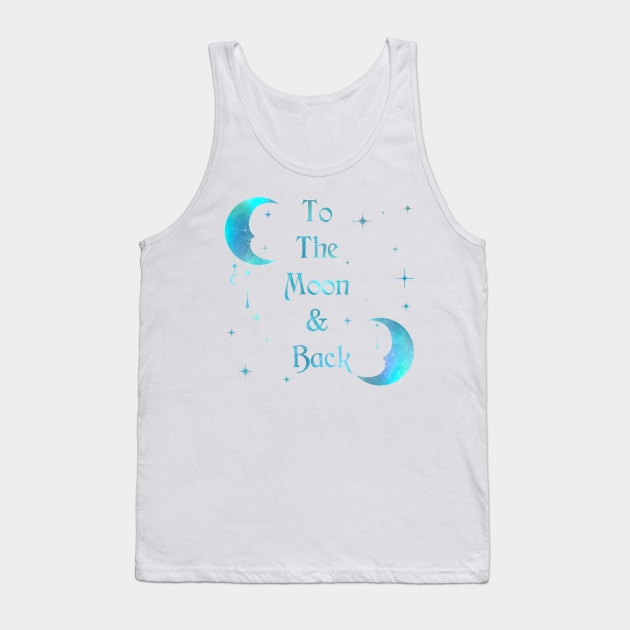 Boho Nursery Moon Wall Art| Celestial Wall Art| To The Moon And Back Galaxy Gradient| Boho Dorm Wall Decoration Tank Top by penandbea